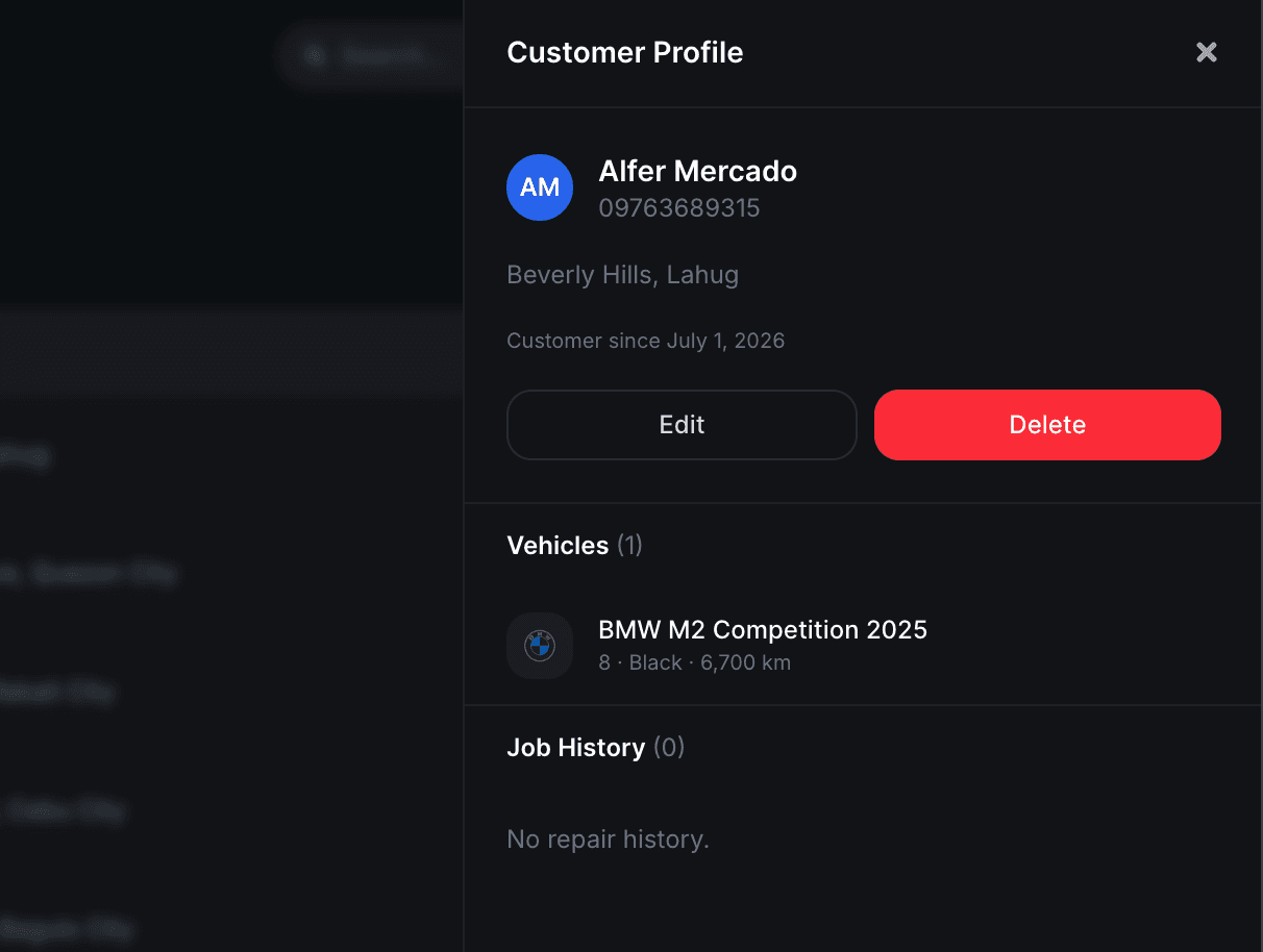 Customer & Vehicle Record Managment